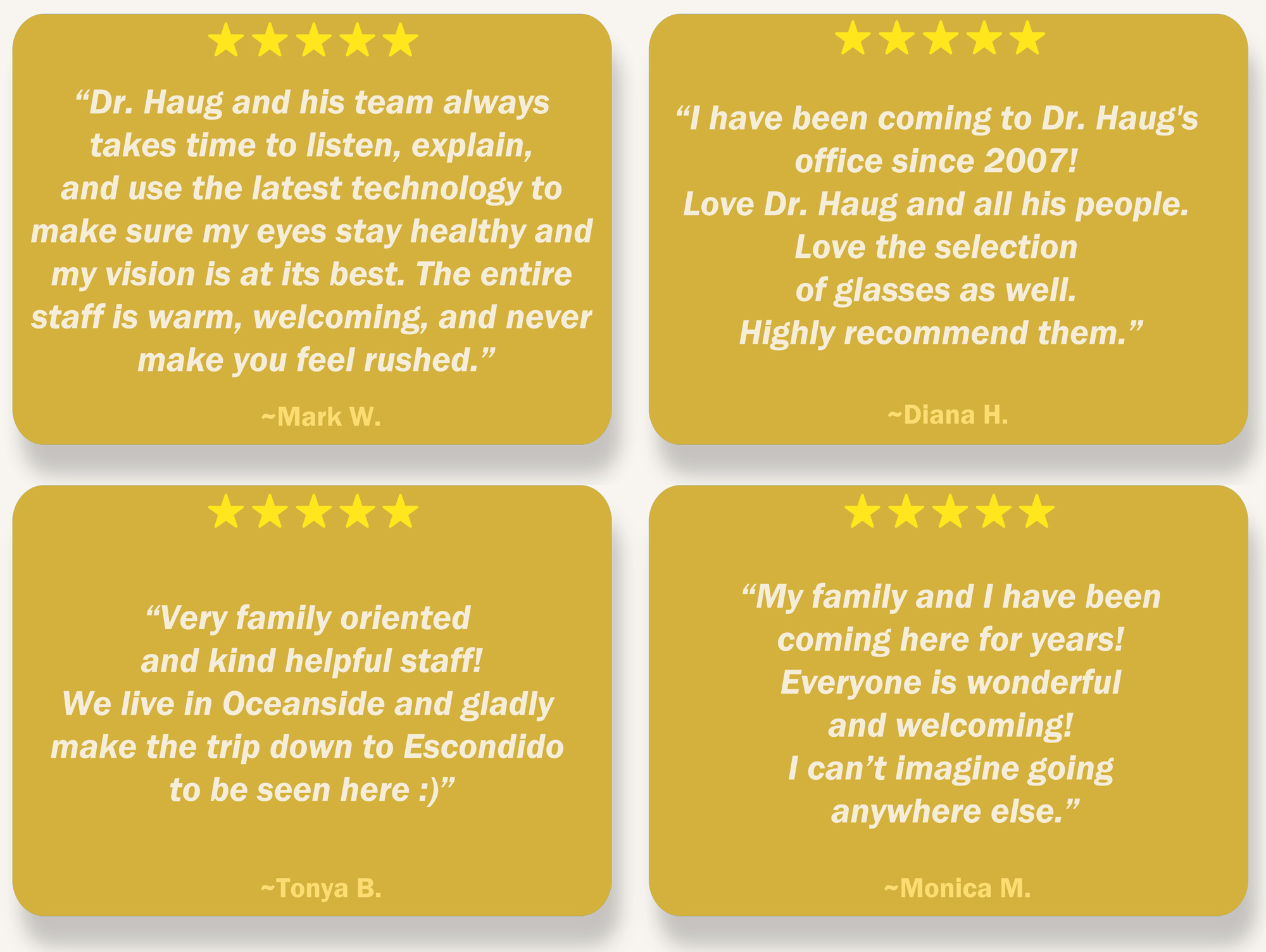 Haug Optometry Escondido Reviews